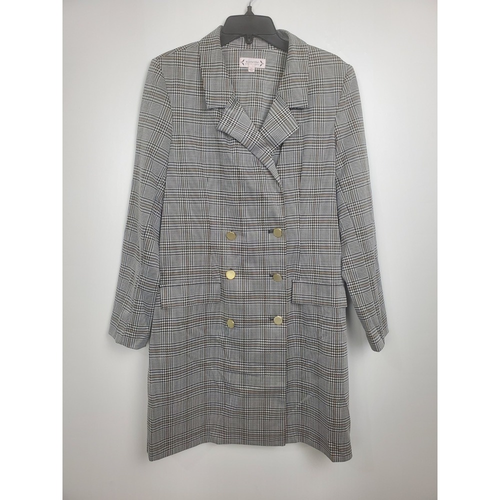 Nanette Lepore Double-Breasted Blazer‎ Dress, Plaid Pattern, Women's Size 12,